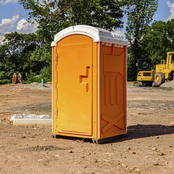 how often are the portable restrooms cleaned and serviced during a rental period in Grimes County